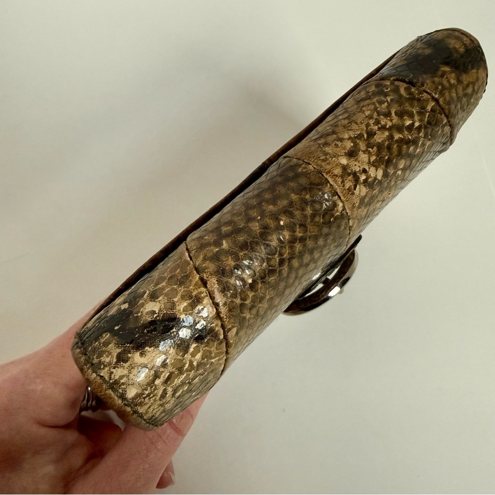 Coach Soho Python Embossed Snakeskin Leather Wall… - image 4